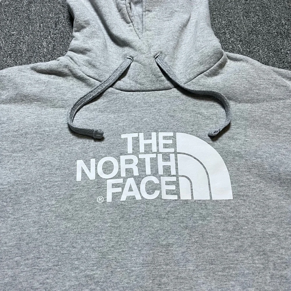 The North Face Hoodie XL Gray Pullover Logo Graphic Fleece Sweatshirt Mens